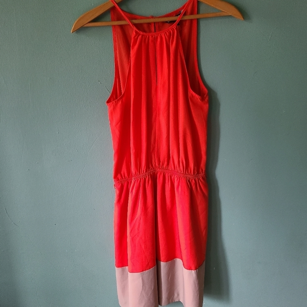 Express Lightweight Orange Coral and Grey Dress Size Small